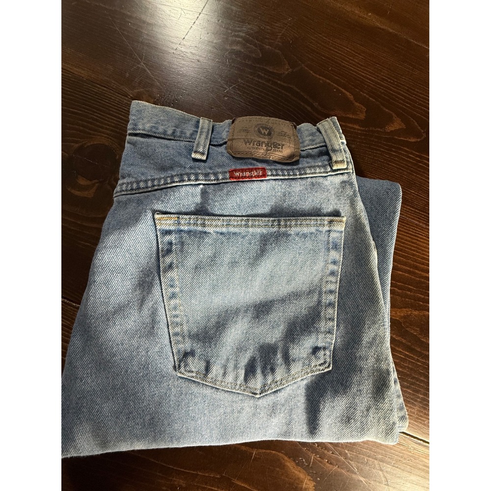Wrangler Authentics Mens Regular Fit Light Wash Blue Denim Jeans 36x32 965T1SL